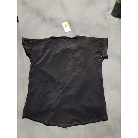 CCK Style Anthracite 'Peace' Bedazzled Distressed Tee Women's Size Lg/40 - Picture 5 of 5